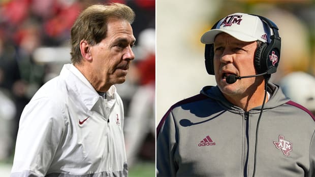 Alabama coach Nick Saban and Texas A&M coach Jimbo Fisher.